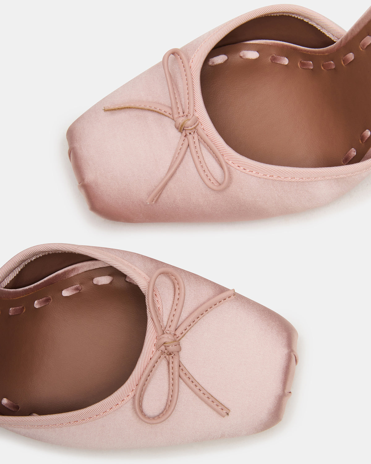 LARINA Pink Satin Square-Toe Stiletto Pump Lace-Up Women's Heel