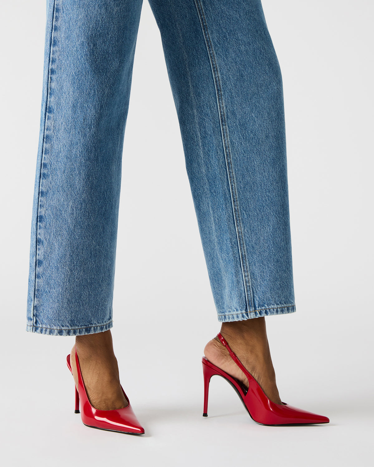 REYES Red Slingback Stiletto Pointed-Toe Pump Women's Heel