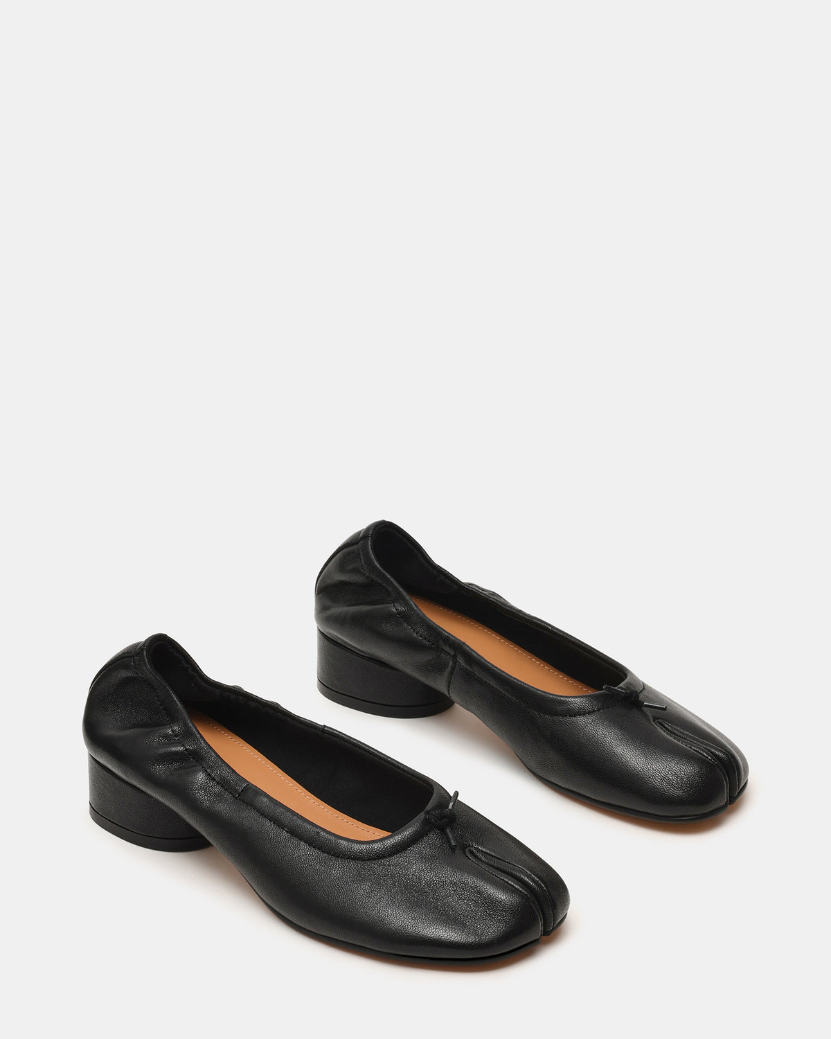 CYRA Black Leather Split Toe Tabi Women's Heel