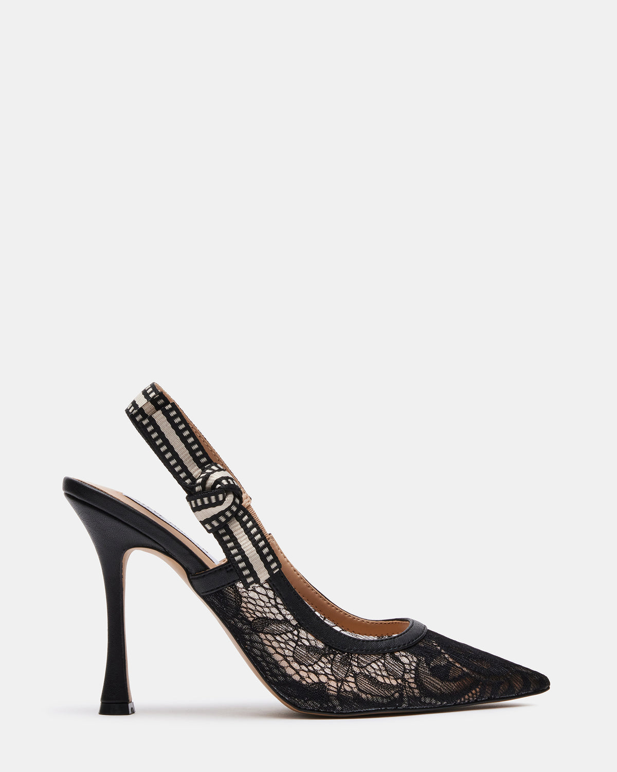 BRI Black Lace Slingback Pump Women's Heel
