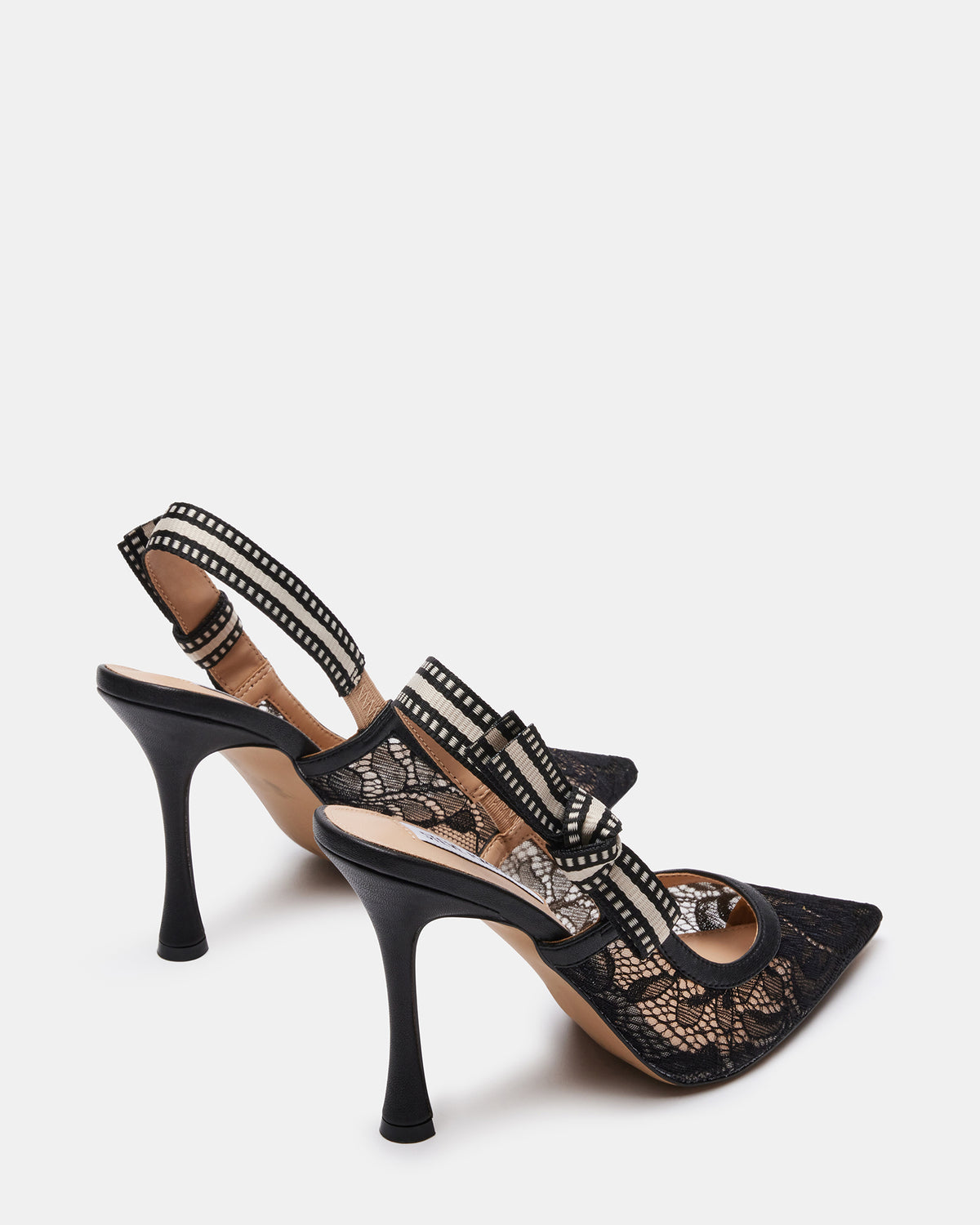 BRI Black Lace Slingback Pump Women's Heel
