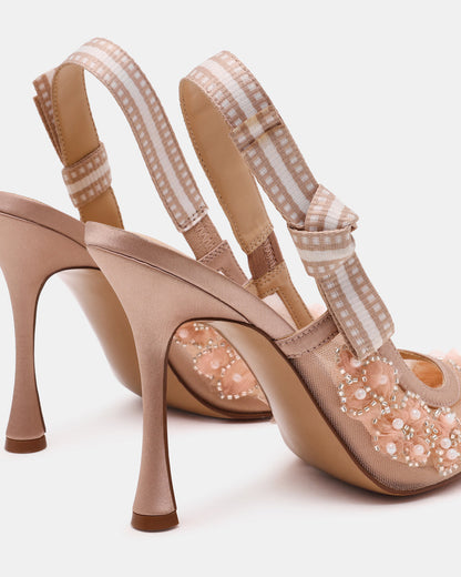 BRI Mesh Blush Slingback Pump Women's Heel