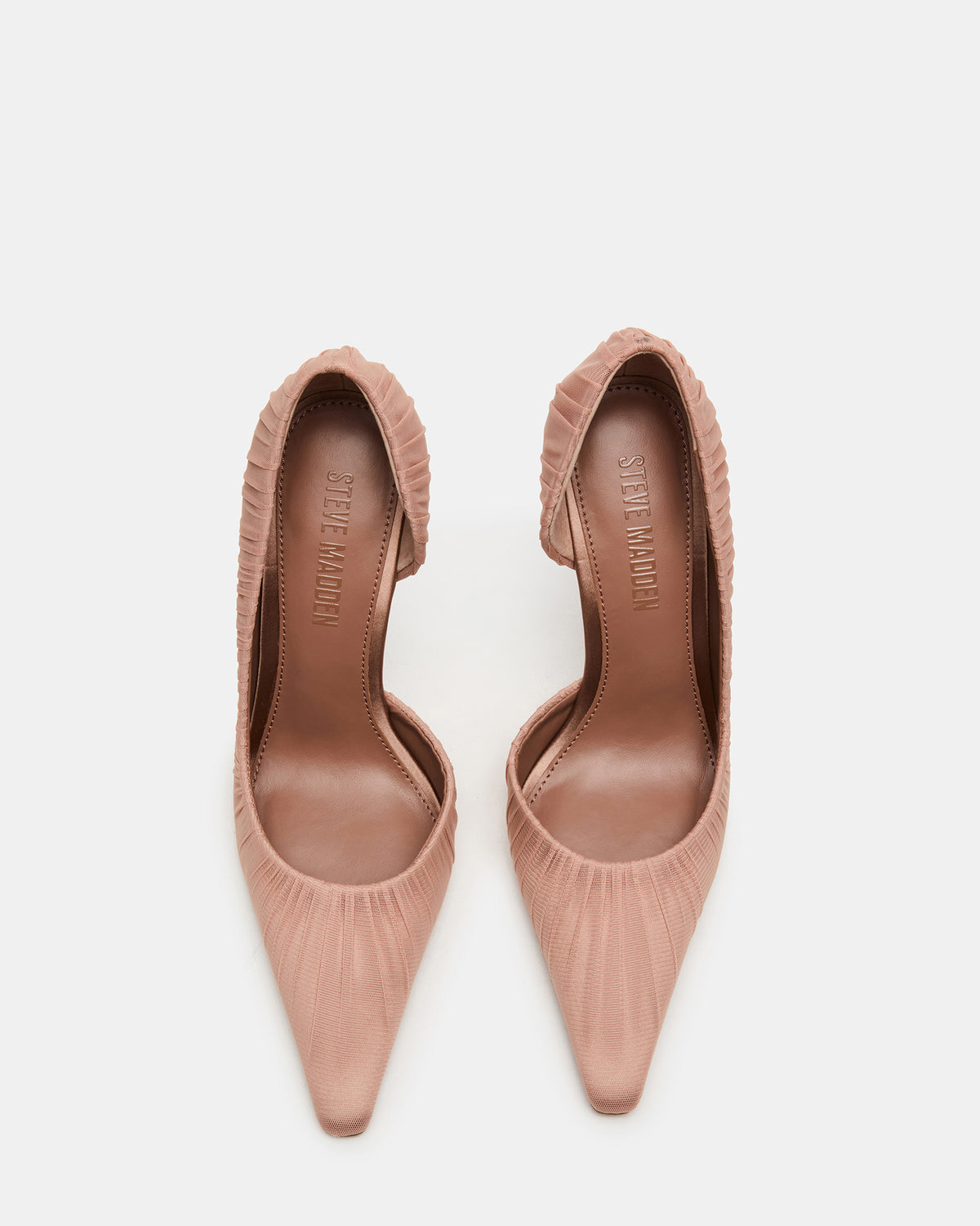 ELEGANT Mocha Ruched Pointed-Toe Stiletto Pump Women's Heel