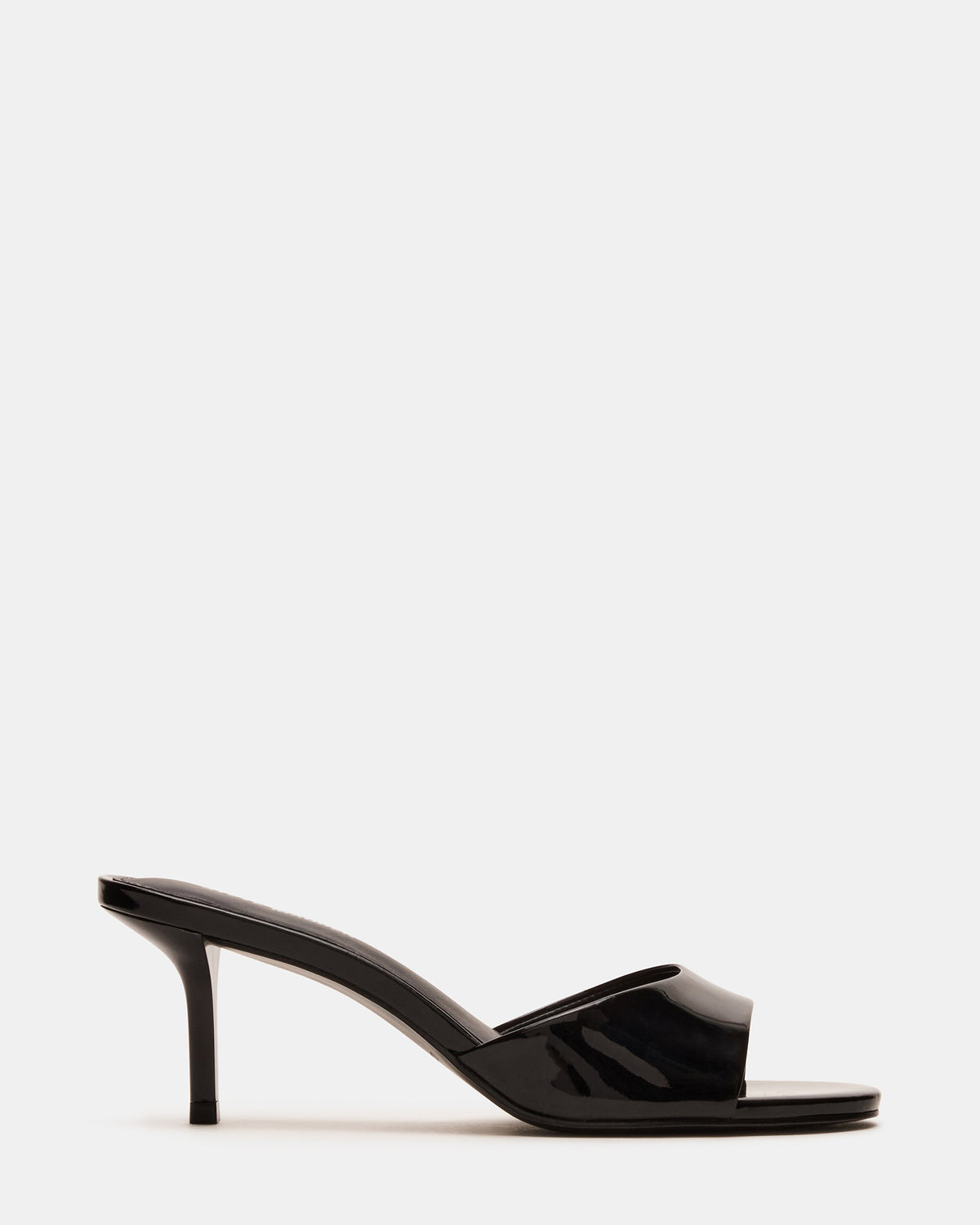 KENDRIX Black Leather Women's Mule Heel