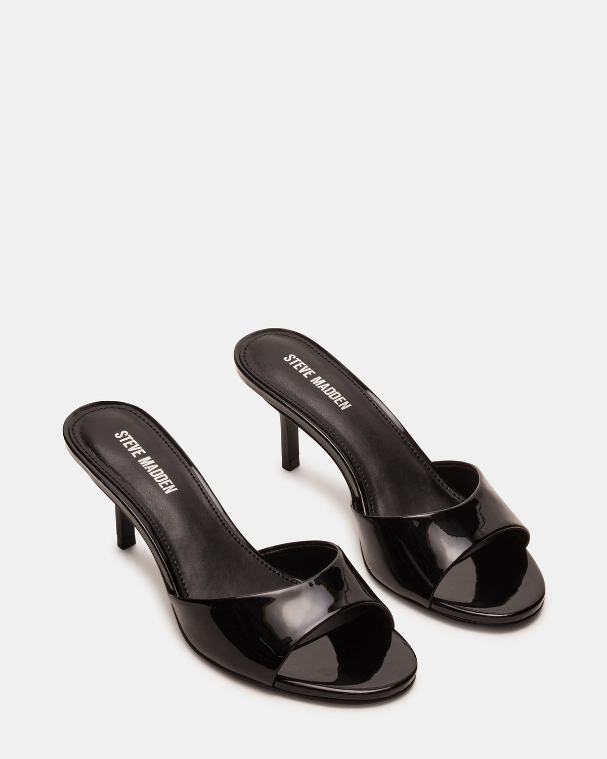 KENDRIX Black Leather Women's Mule Heel