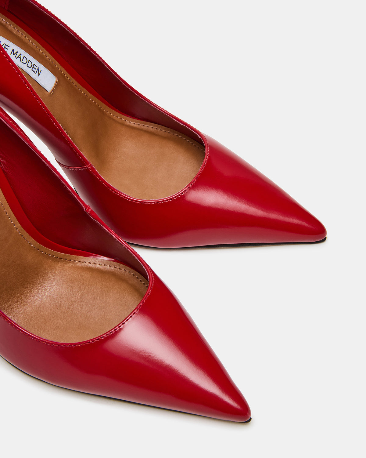 NOIR Red Leather Pointed-Toe Stiletto Pump Women's Heels