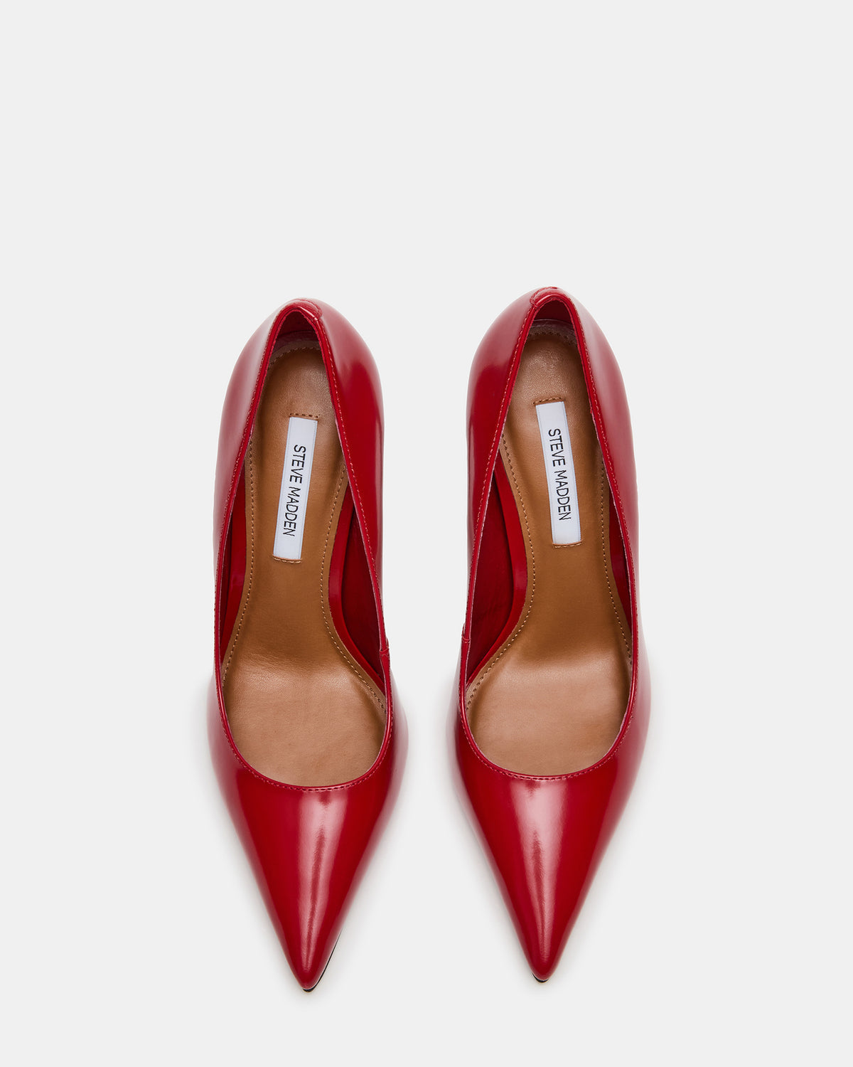 NOIR Red Leather Pointed-Toe Stiletto Pump Women's Heels