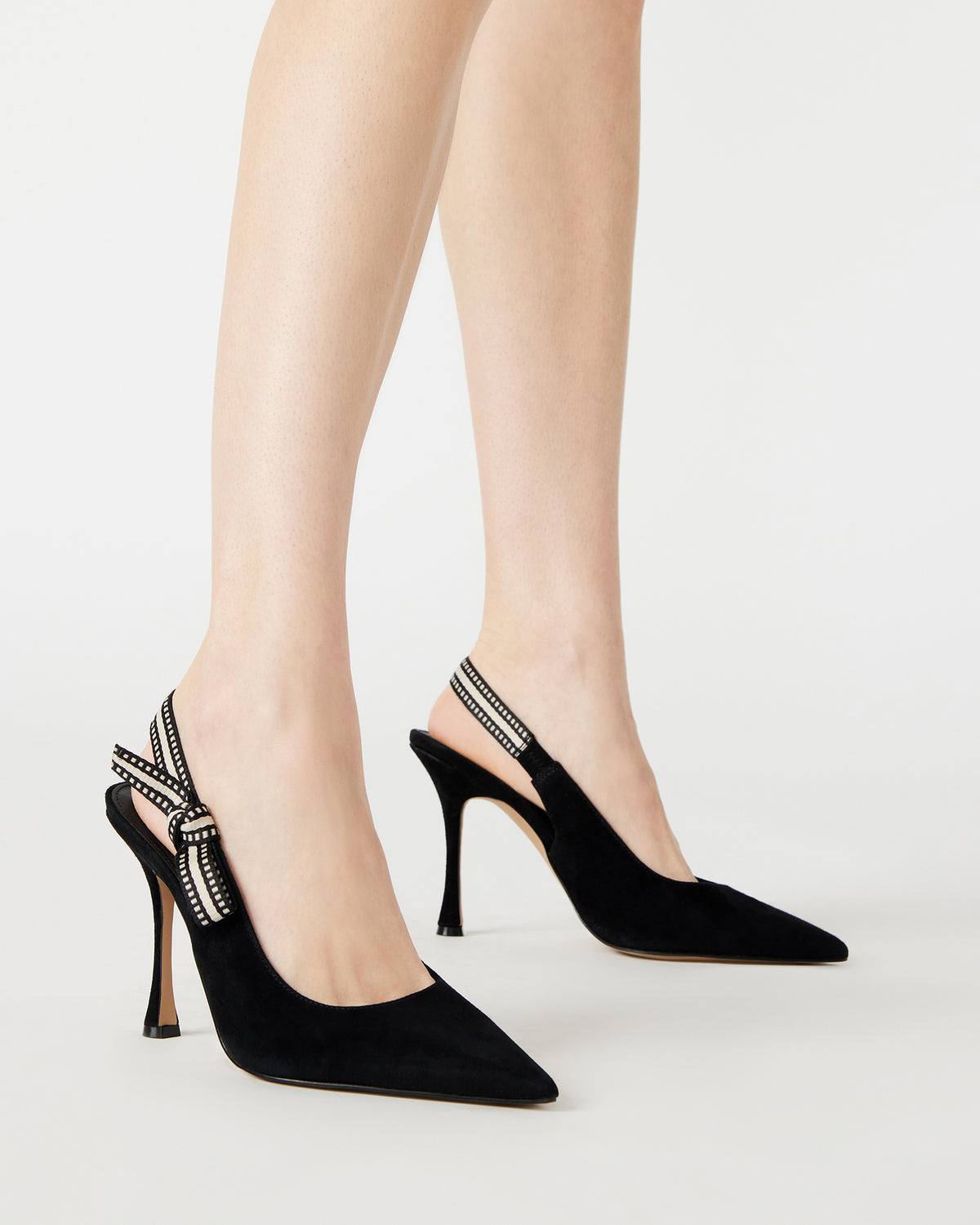 BRI Black Suede Slingback Pump Women's Heel