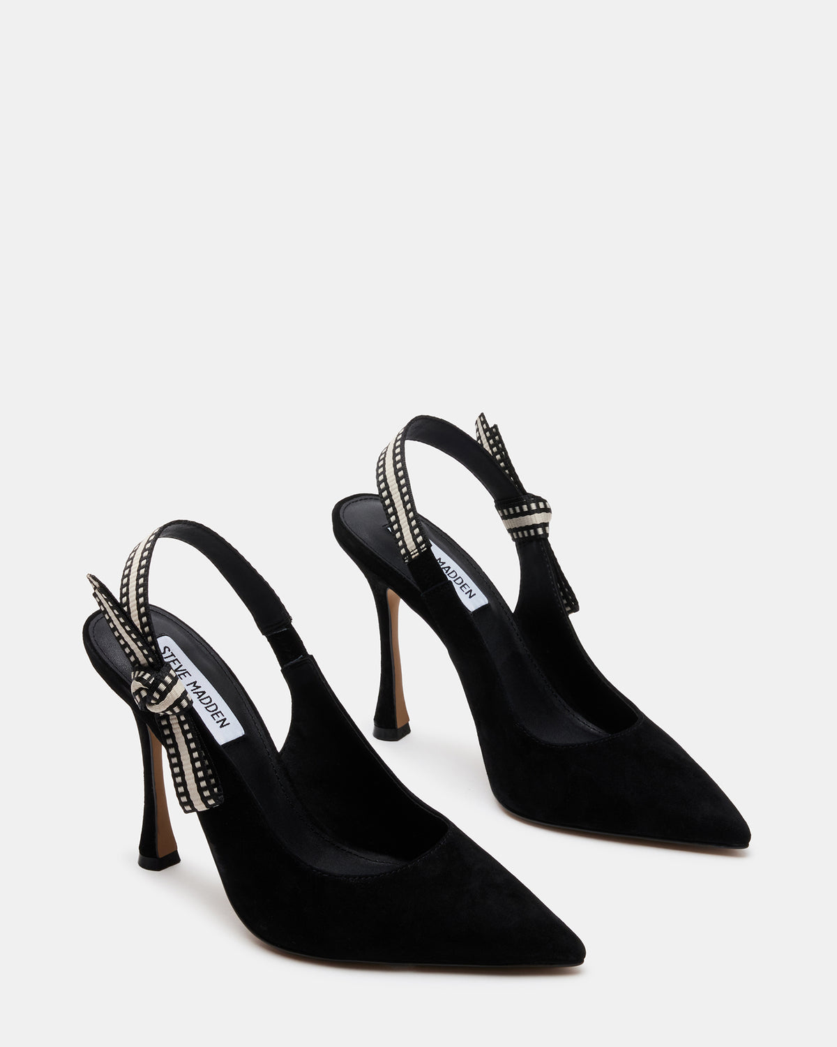 BRI Black Suede Slingback Pump Women's Heel