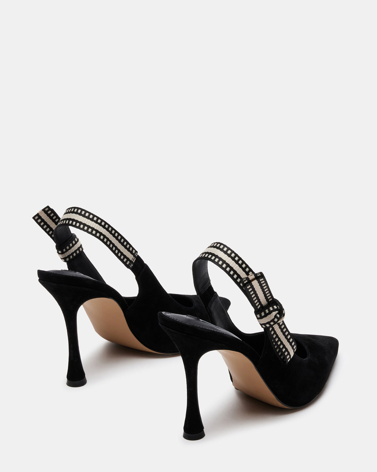 BRI Black Suede Slingback Pump Women's Heel