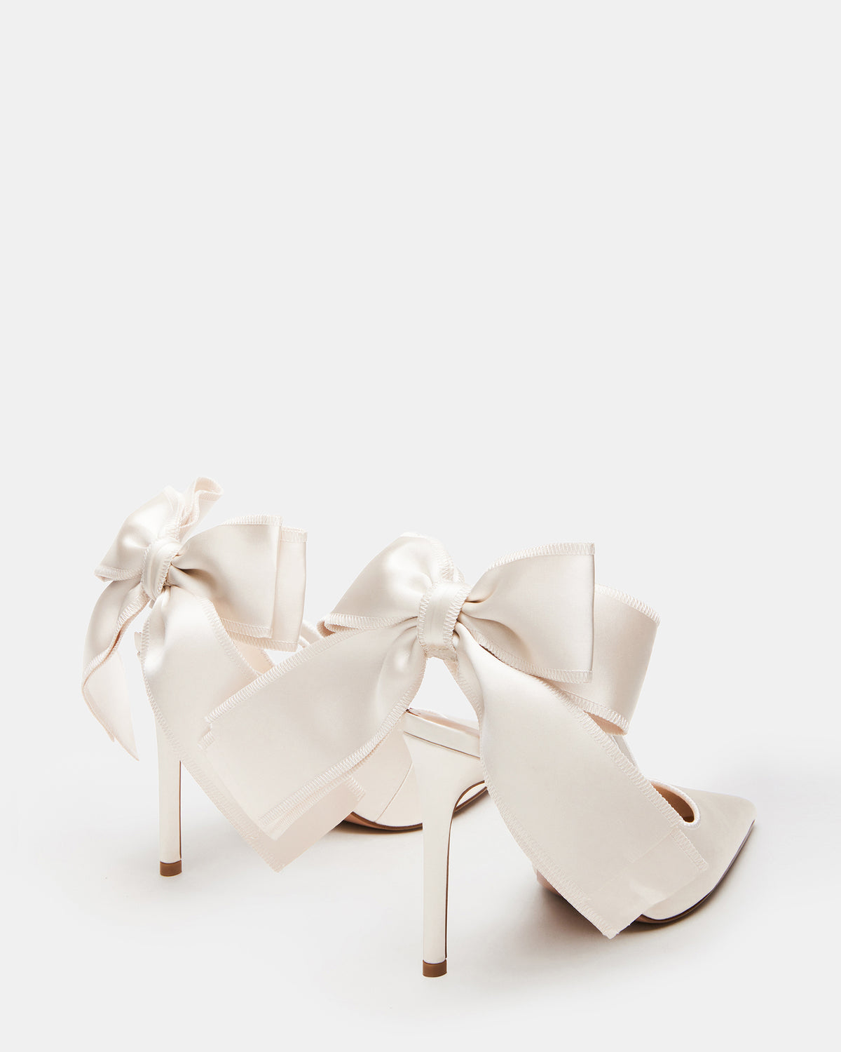 TEACUP Ivory Satin Women's Pointed-Toe Slingback Heel