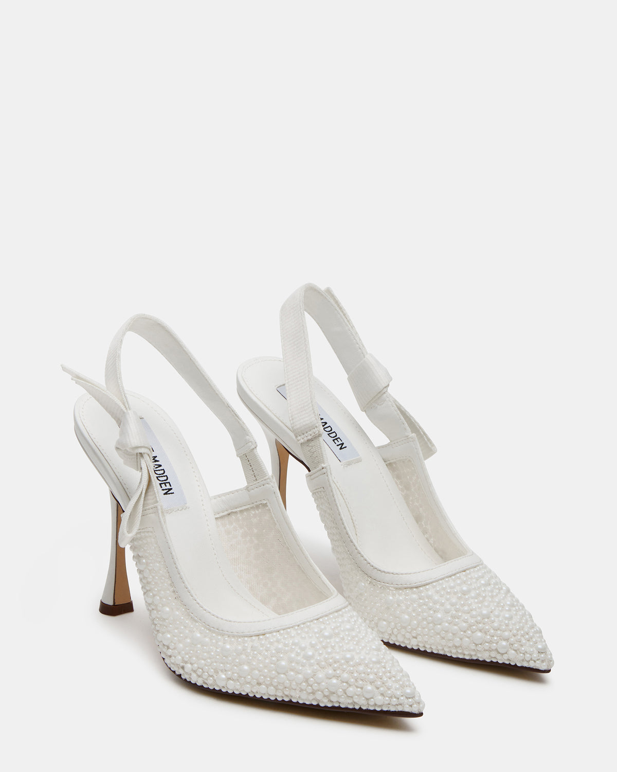 BRI White Lace Slingback Pump Women's Heel