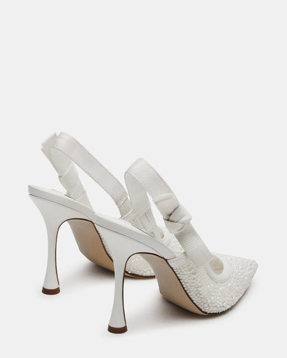 BRI White Lace Slingback Pump Women's Heel