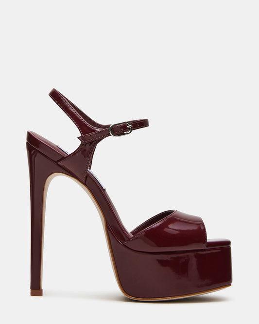 COLOGNE Wine Patent Platform Stiletto Women's Heel