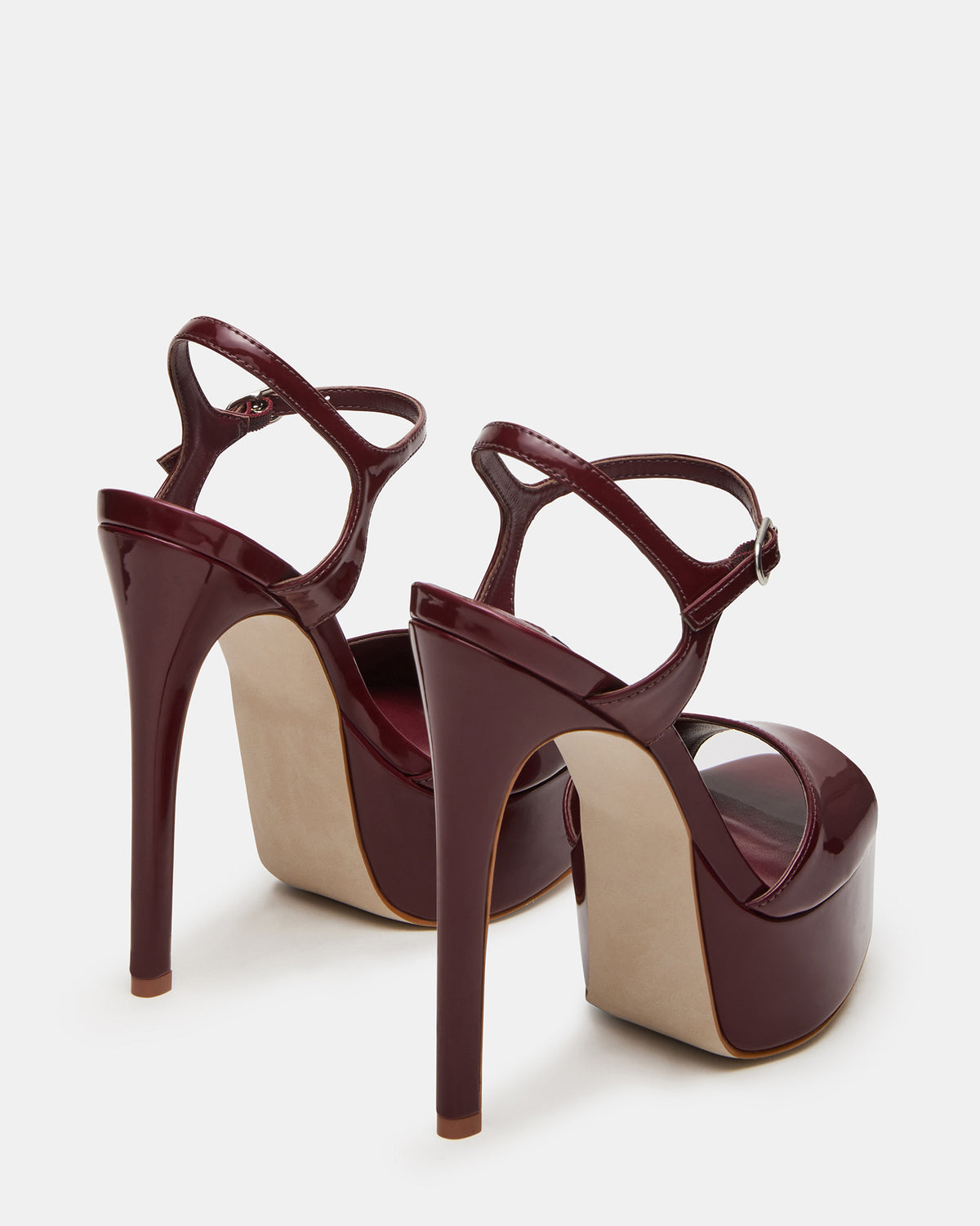 COLOGNE Wine Patent Platform Stiletto Women's Heel