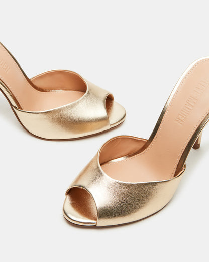 PRIYA Gold Leather Women's Mule