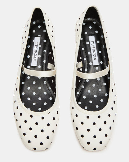 MURAL Polka Dot Mary Jane Block Heel Square-Toe Women's Heel