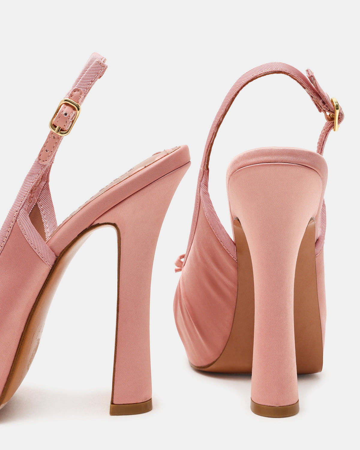 SOFIE Blush Satin Bow Slingback Platform Women's Heel