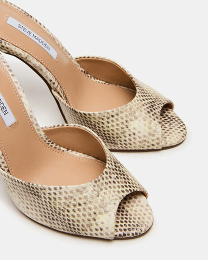 PRIYA Natural Snake Mule Women's Heel