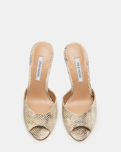 PRIYA Natural Snake Mule Women's Heel
