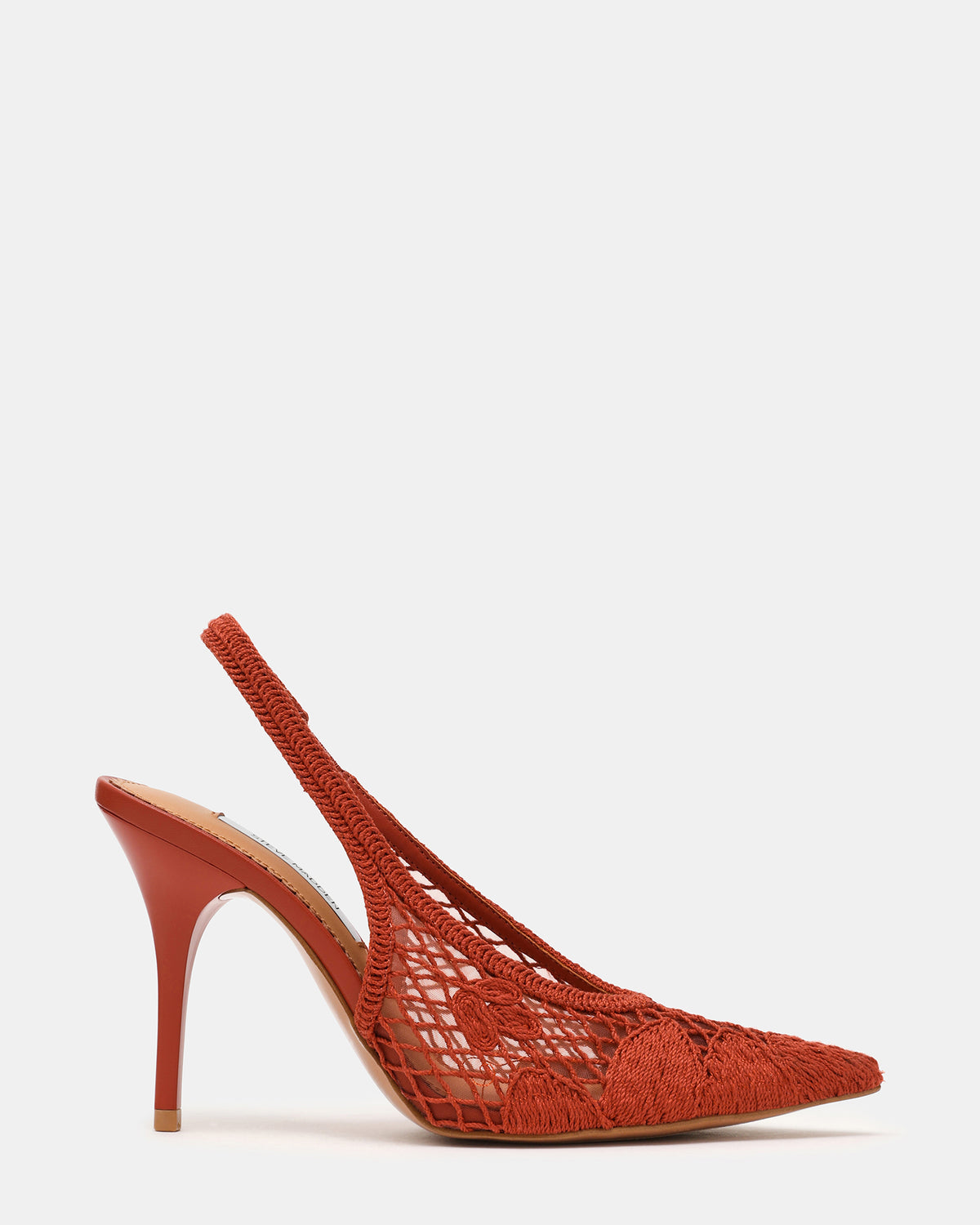 ANDROMEDA Crochet Terracotta Slingback Pointed-Toe Stiletto Pump Women's Heel
