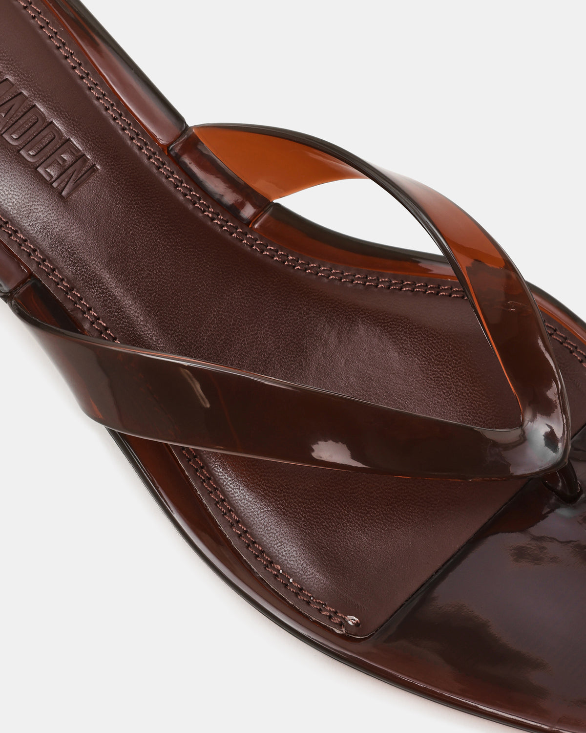 TRACIE Jelly Dark Brown Thong Strap Women's Kitten Heel