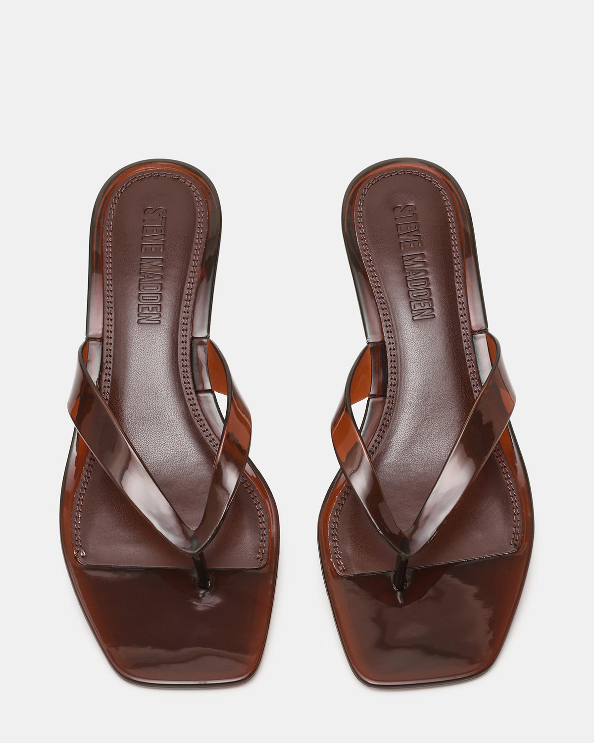 TRACIE Jelly Dark Brown Thong Strap Women's Kitten Heel