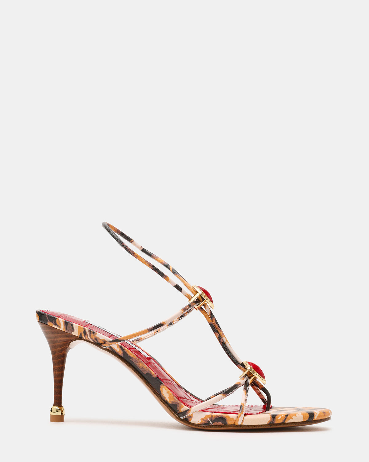 RAMOS-STONE RED/BROWN PRINT Strappy Stiletto Women's Heel