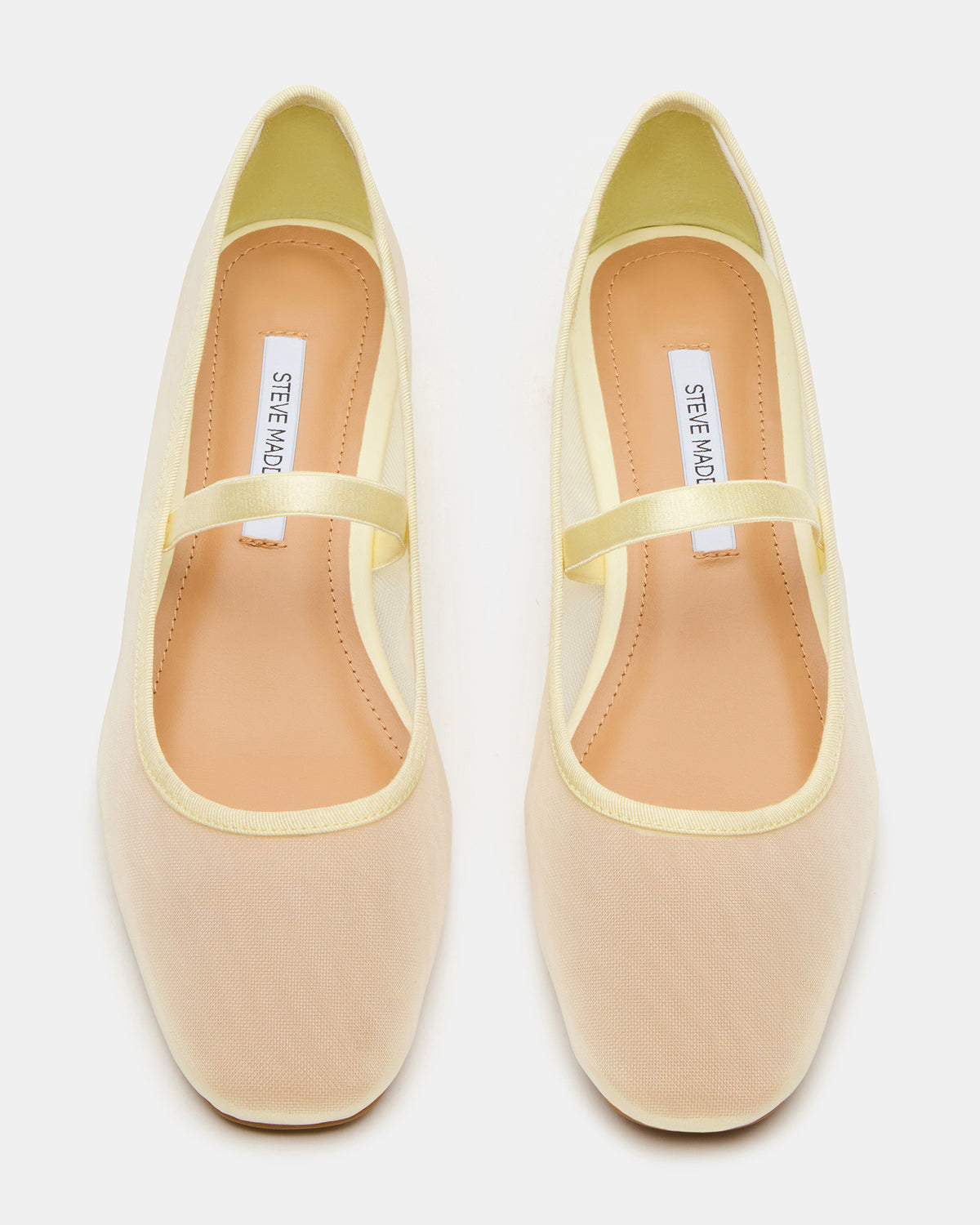 MURAL Butter Yellow Mary Jane Block Heel Square-Toe Women's Heel