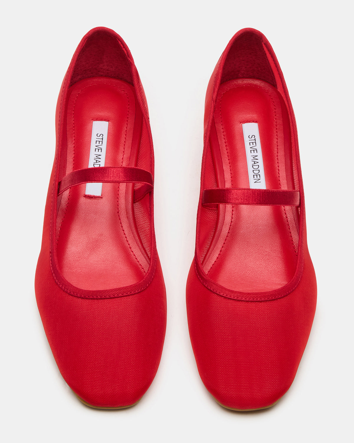 MURAL Red Mary Jane Block Heel Square-Toe Women's Heel