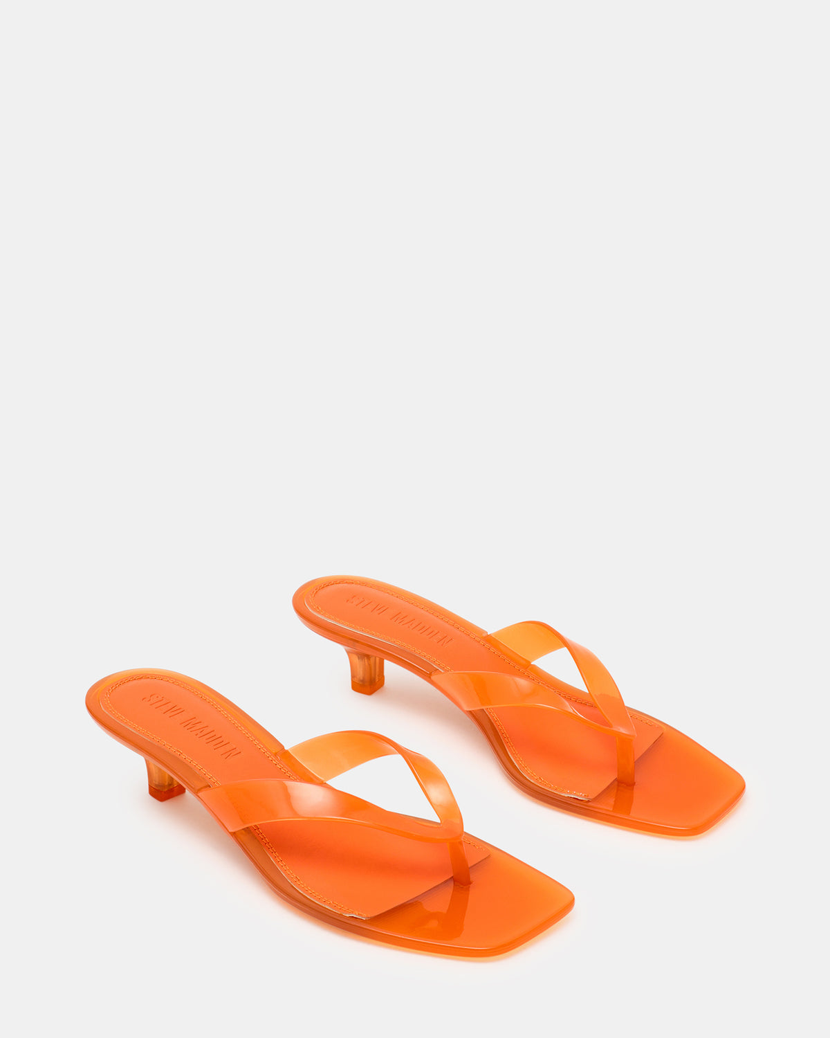 TRACIE Jelly Orange Thong Strap Women's Kitten Heel