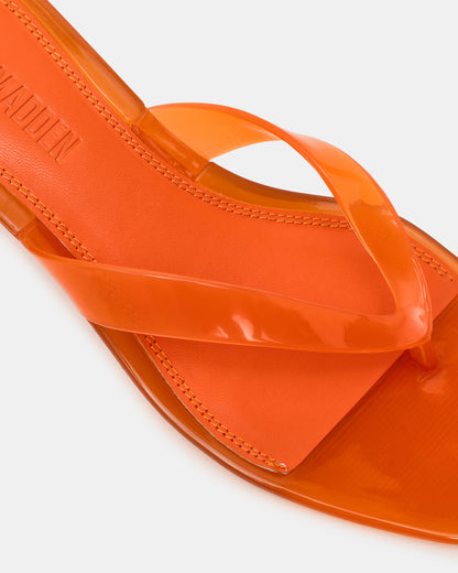 TRACIE Jelly Orange Thong Strap Women's Kitten Heel