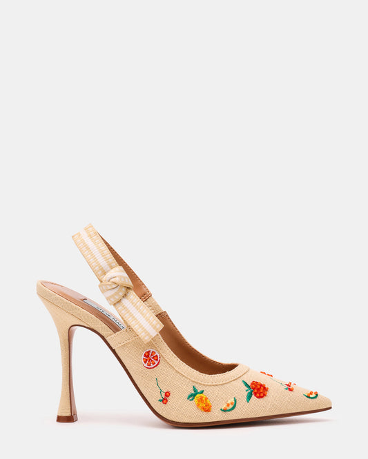 BRI Raffia Fruit Multi Slingback Pump Women's Heel