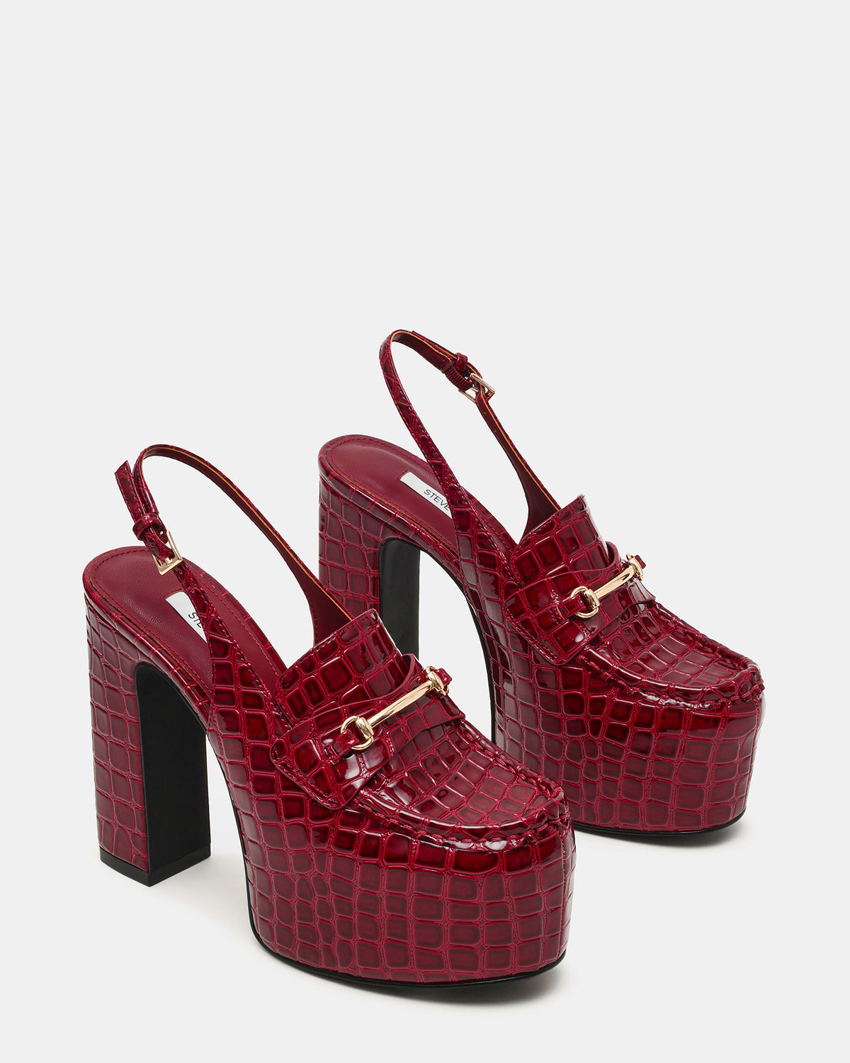 QUINN Red Crocodile Platform Slingback Women's Heel