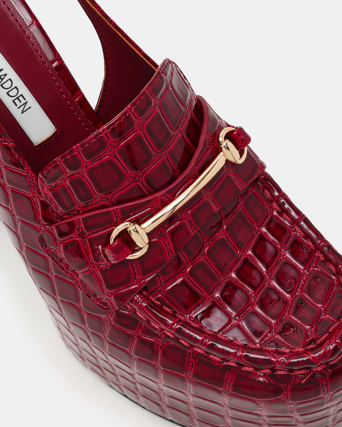 QUINN Red Crocodile Platform Slingback Women's Heel