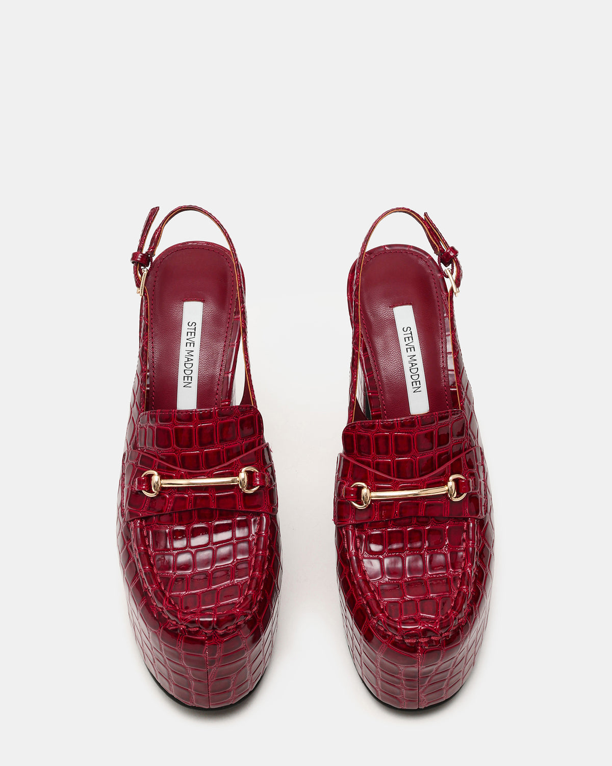 QUINN Red Crocodile Platform Slingback Women's Heel