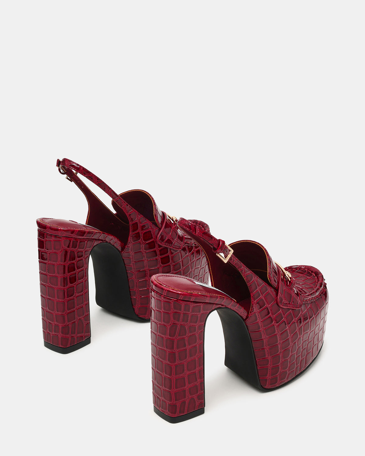 QUINN Red Crocodile Platform Slingback Women's Heel