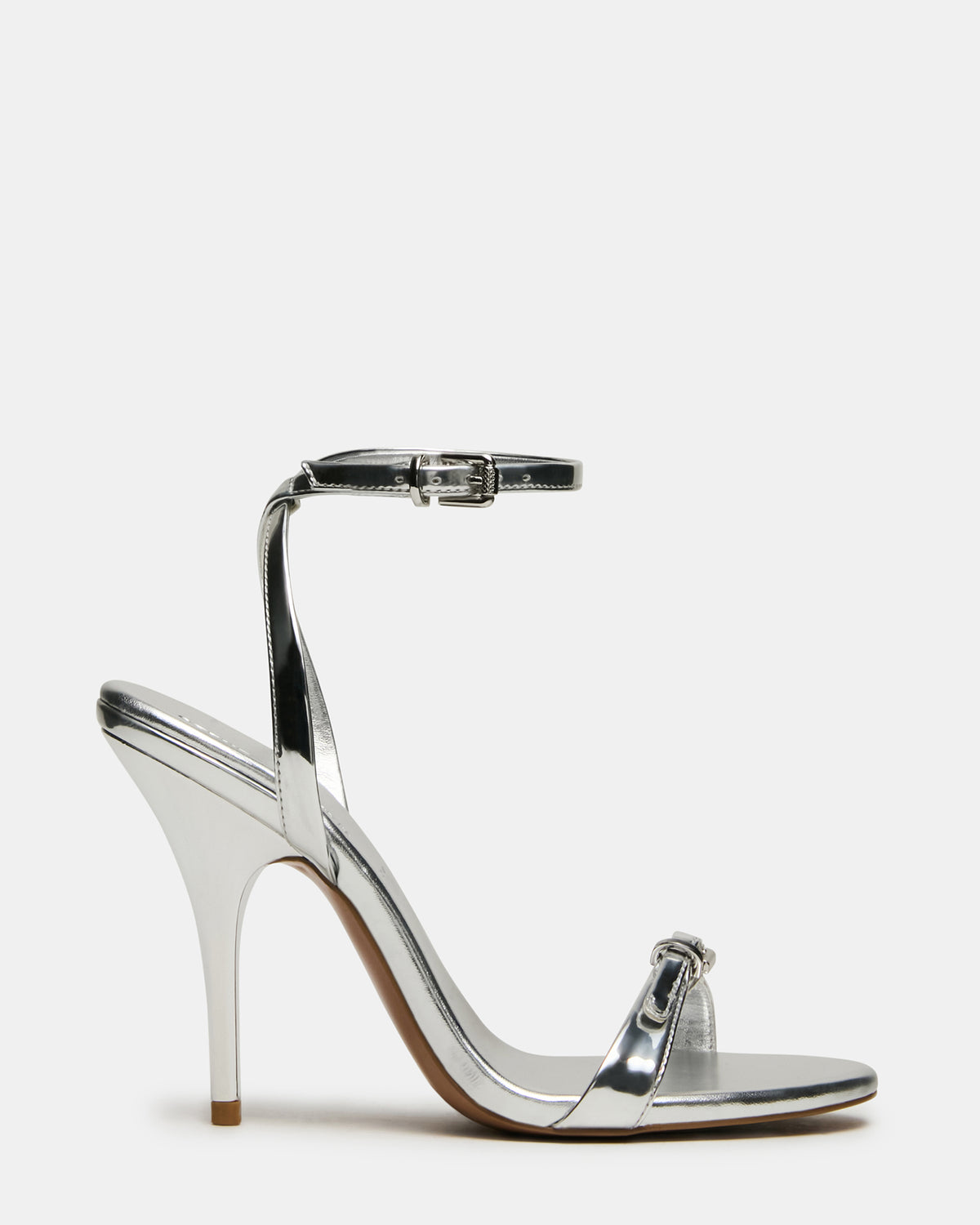 FOXX Silver Strappy Stiletto Open-Toe Women's Heel