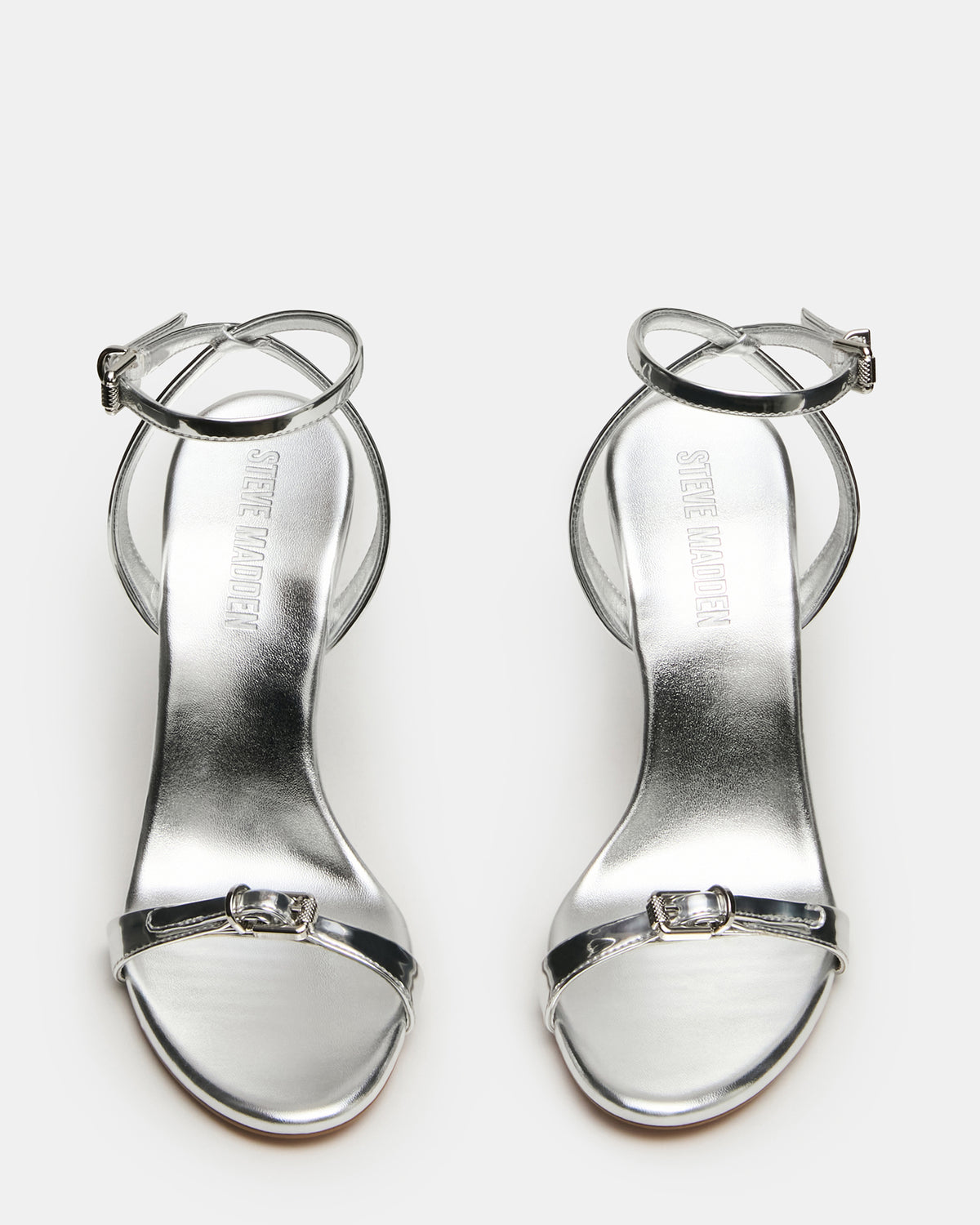 FOXX Silver Strappy Stiletto Open-Toe Women's Heel