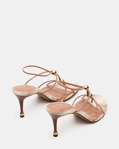 RAMOS Natural Snake Strappy Stiletto Women's Heel