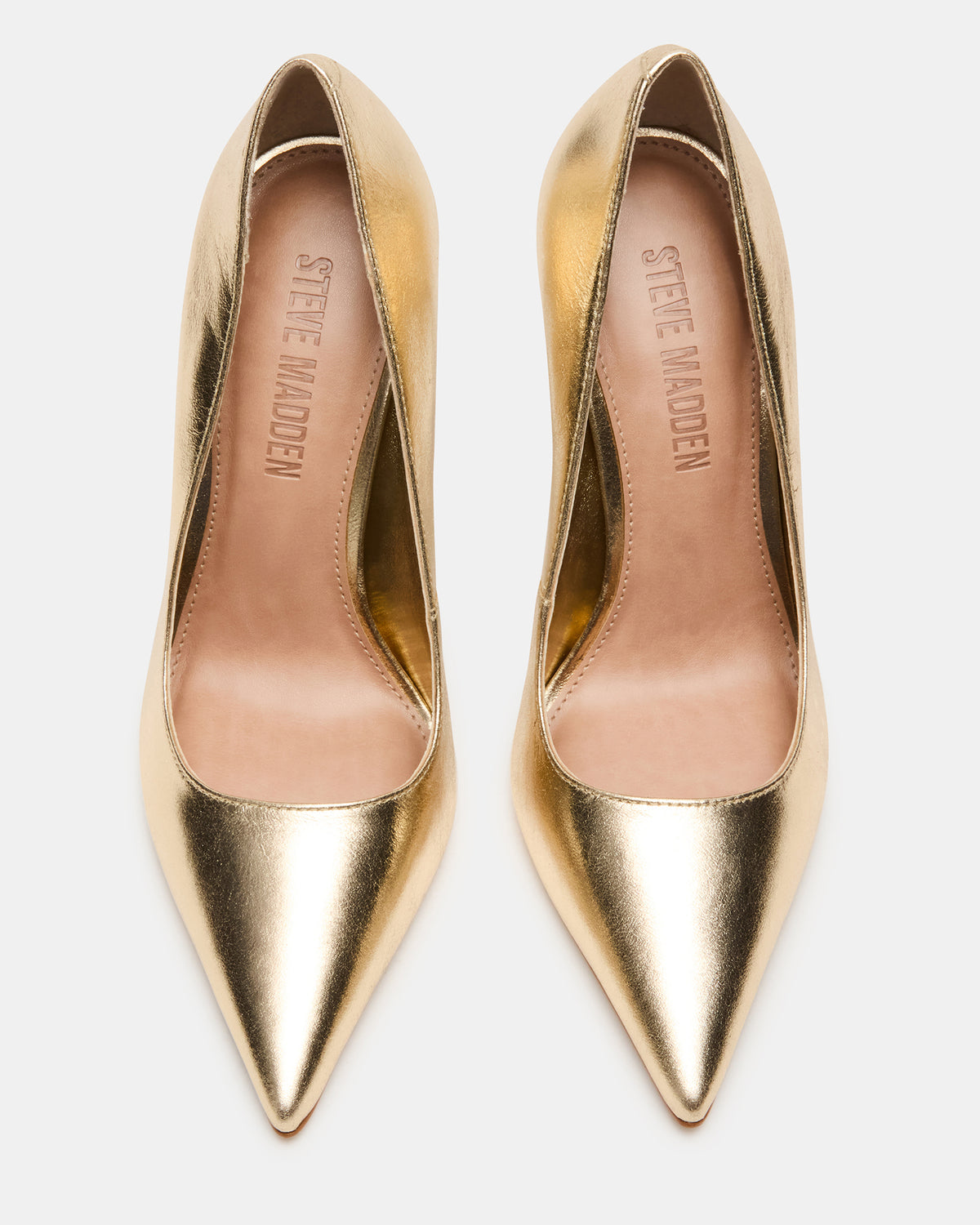 NOIR Gold Leather Pointed-Toe Stiletto Pump Women's Heels