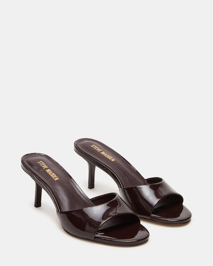 KENDRIX Brown Leather Women's Mule Heel