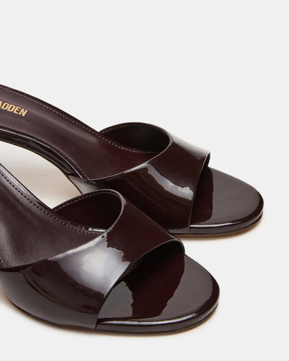 KENDRIX Brown Leather Women's Mule Heel