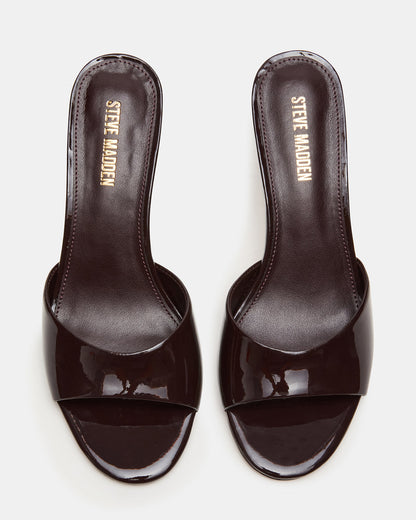 KENDRIX Brown Leather Women's Mule Heel