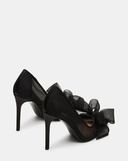 TAFFY Black Bow Pointed-Toe Stiletto Pump Women's Heel