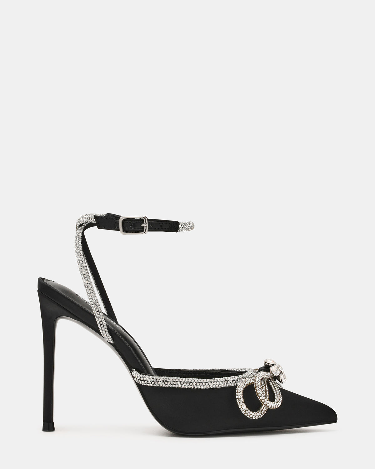 VIABLE Black Women's Rhinestone-Embellished Stilettos