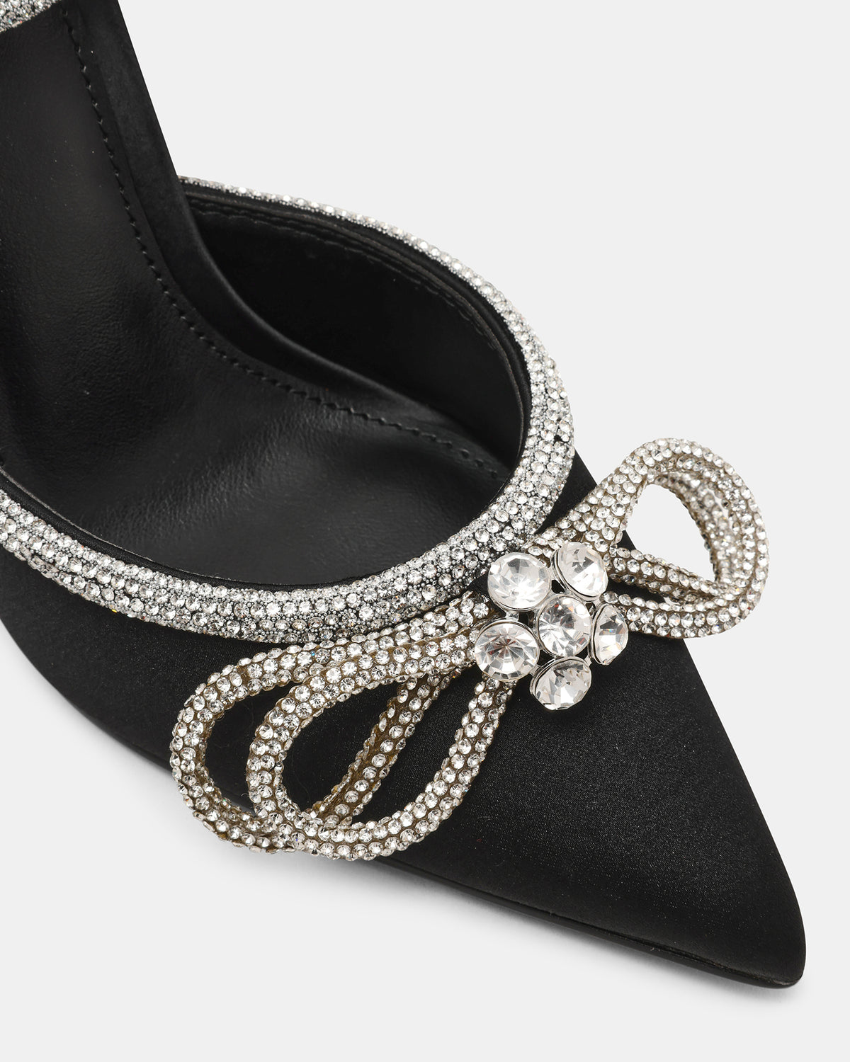 VIABLE Black Women's Rhinestone-Embellished Stilettos