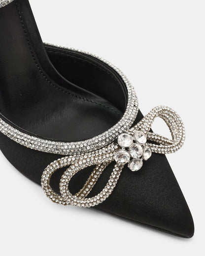 VIABLE Black Women's Rhinestone-Embellished Stilettos