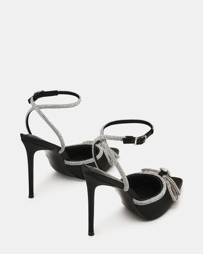 VIABLE Black Women's Rhinestone-Embellished Stilettos