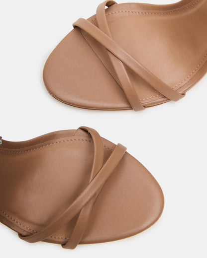 JYPSEY Tan Leather Strappy Stiletto Women's Heel